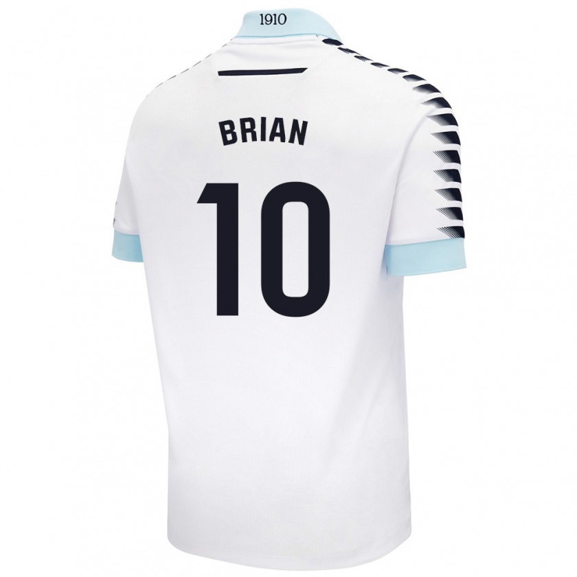 Kandiny Bambino Maglia Brian Ocampo #10 Bianco Blu Kit Gara Away 2024/25 Maglietta