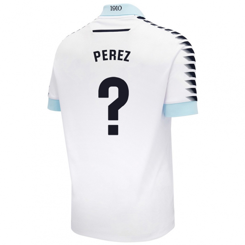 Kandiny Niño Camiseta Ángel Pérez #0 Blanco Azul 2ª Equipación 2024/25 La Camisa México