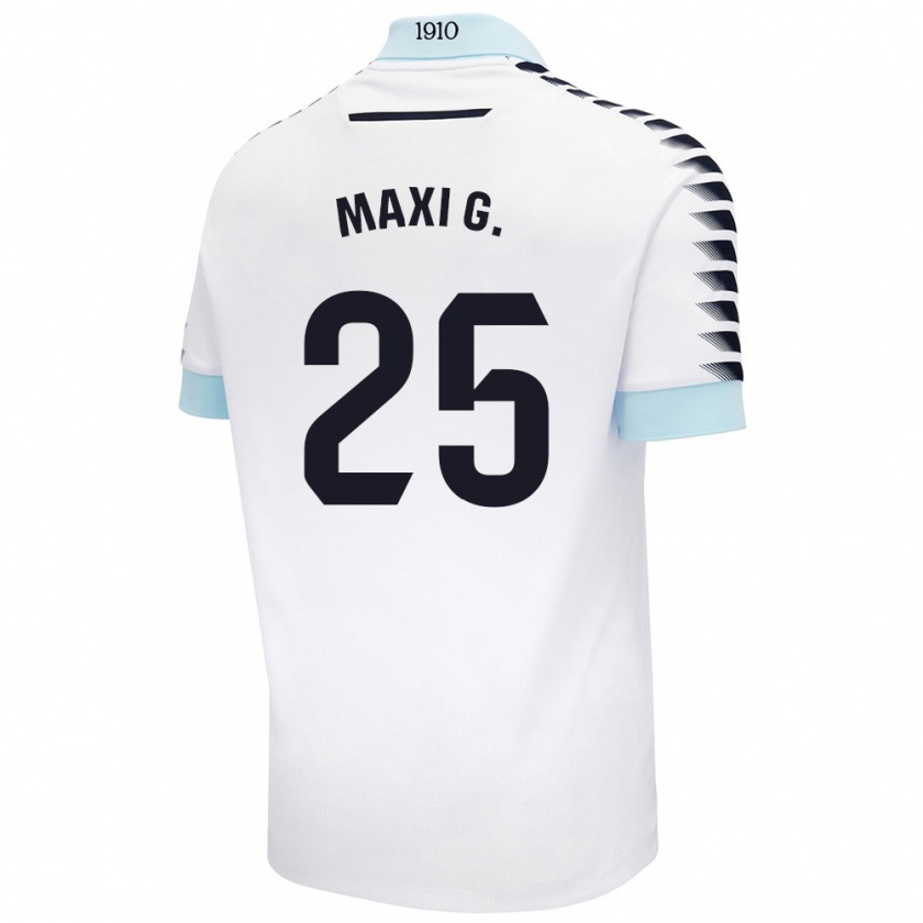 Kandiny Niño Camiseta Maxi Gómez #25 Blanco Azul 2ª Equipación 2024/25 La Camisa México