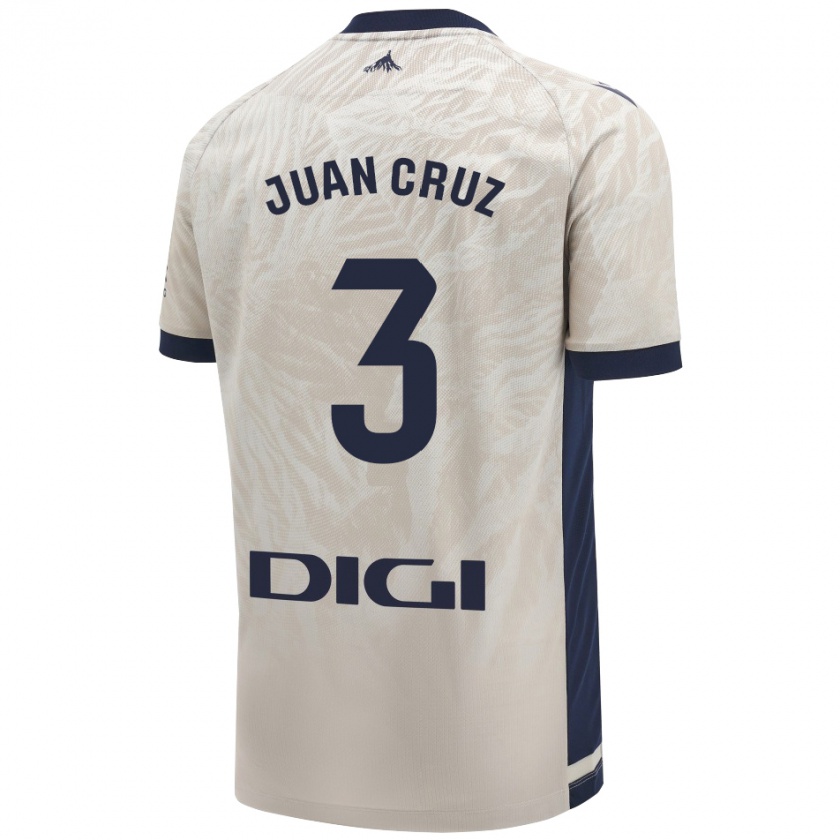 Kandiny Bambino Maglia Juan Cruz #3 Grigio Chiaro Kit Gara Away 2024/25 Maglietta