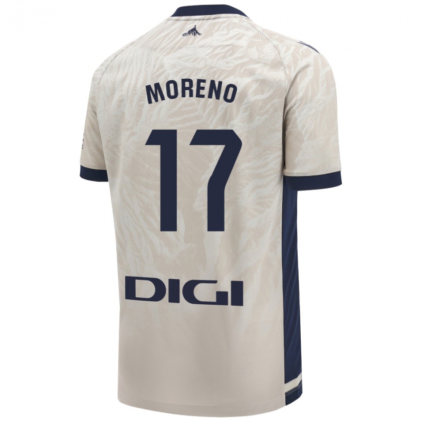 Kandiny Bambino Maglia Pablo Moreno #17 Grigio Chiaro Kit Gara Away 2024/25 Maglietta