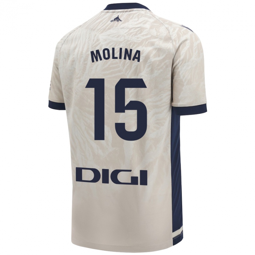 Kandiny Bambino Maglia Guillem Molina #15 Grigio Chiaro Kit Gara Away 2024/25 Maglietta