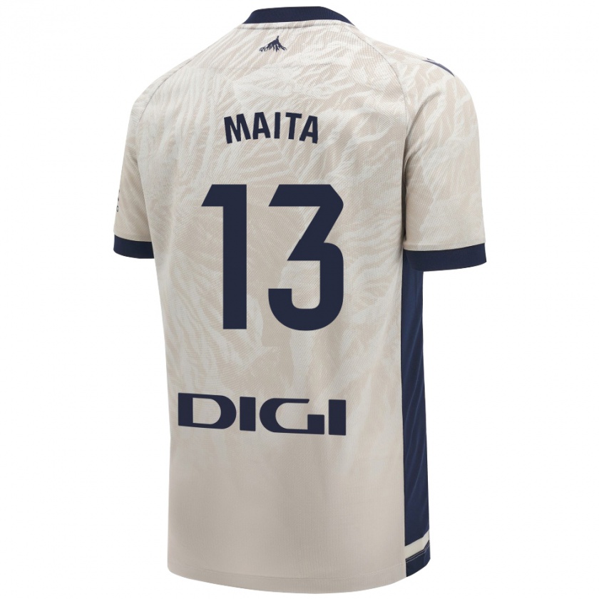 Kandiny Bambino Maglia Maitane Zalba Irañeta #13 Grigio Chiaro Kit Gara Away 2024/25 Maglietta