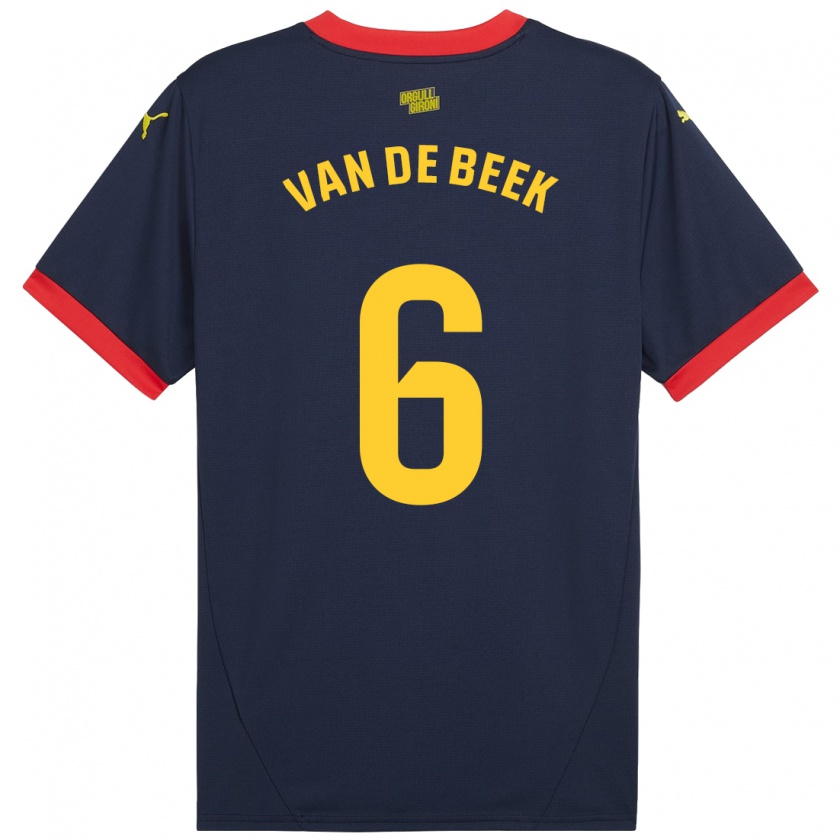 Kandiny Kinderen Donny Van De Beek #6 Marineblauw Uitshirt Uittenue 2024/25 T-Shirt België