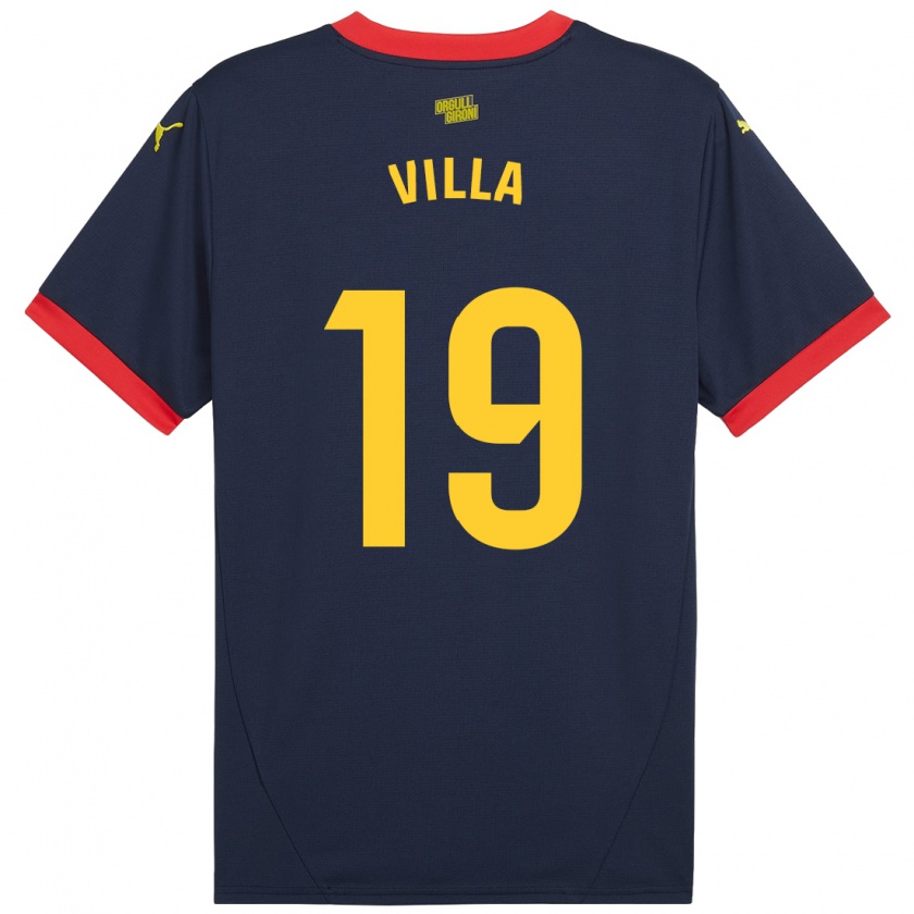 Kandiny Bambino Maglia Toni Villa #19 Rosso Navy Kit Gara Away 2024/25 Maglietta