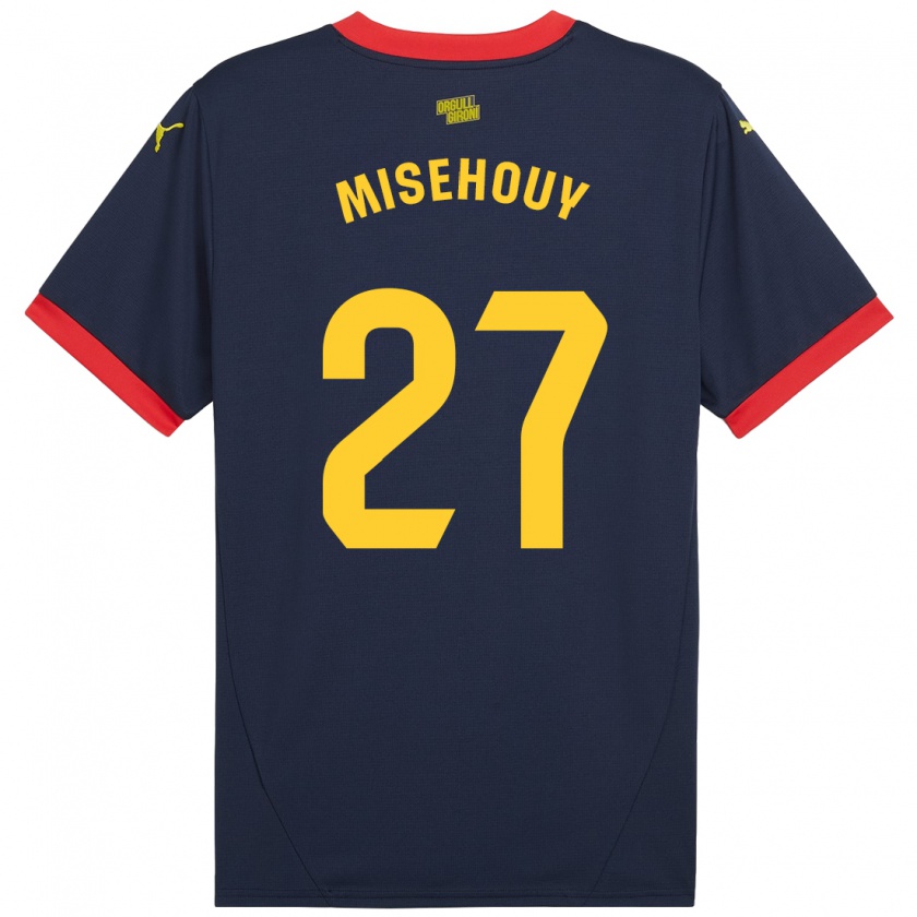 Kandiny Bambino Maglia Gabriel Misehouy #27 Rosso Navy Kit Gara Away 2024/25 Maglietta