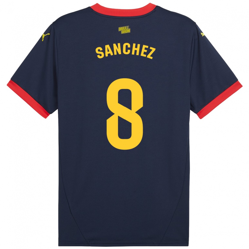 Kandiny Niño Camiseta Miguel Ángel Sánchez #8 Azul Marino Rojo 2ª Equipación 2024/25 La Camisa