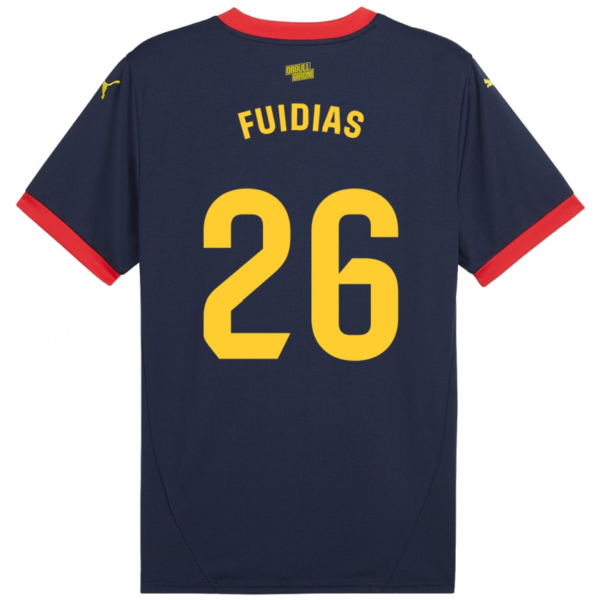 Kandiny Bambino Maglia Toni Fuidias #26 Rosso Navy Kit Gara Away 2024/25 Maglietta