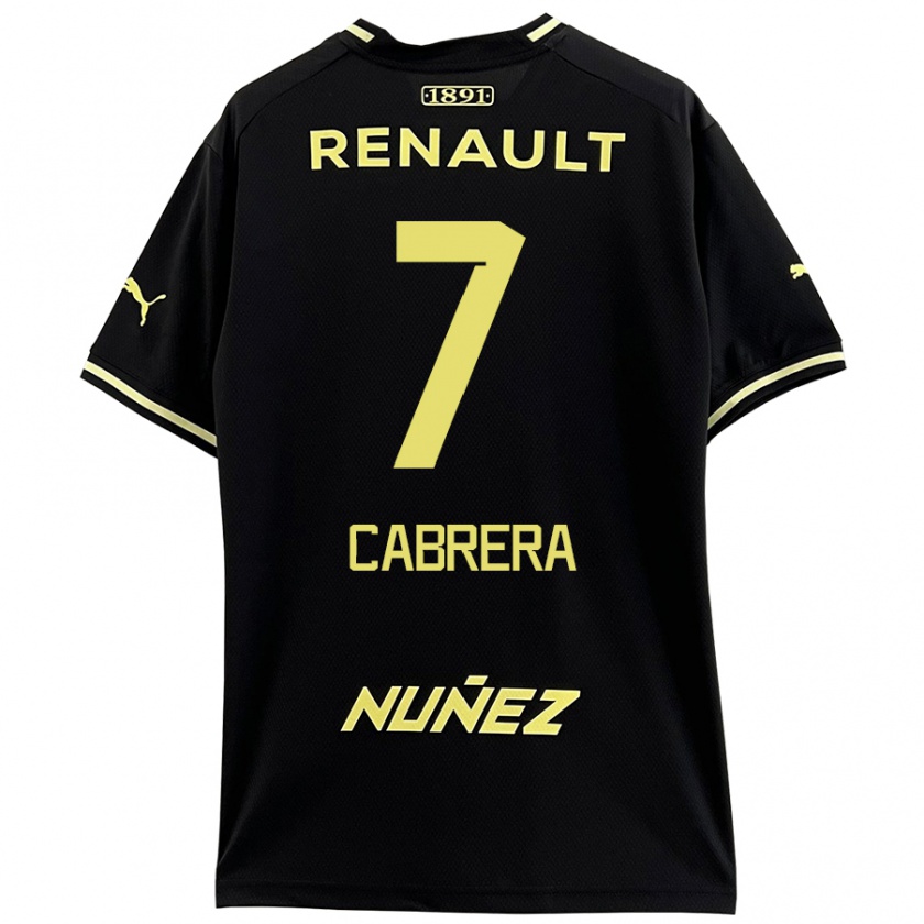 Kandiny Niño Camiseta Javier Cabrera #7 Negro Amarillo 2ª Equipación 2024/25 La Camisa México