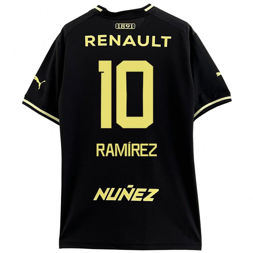 Kandiny Niño Camiseta Gastón Ramírez #10 Negro Amarillo 2ª Equipación 2024/25 La Camisa México