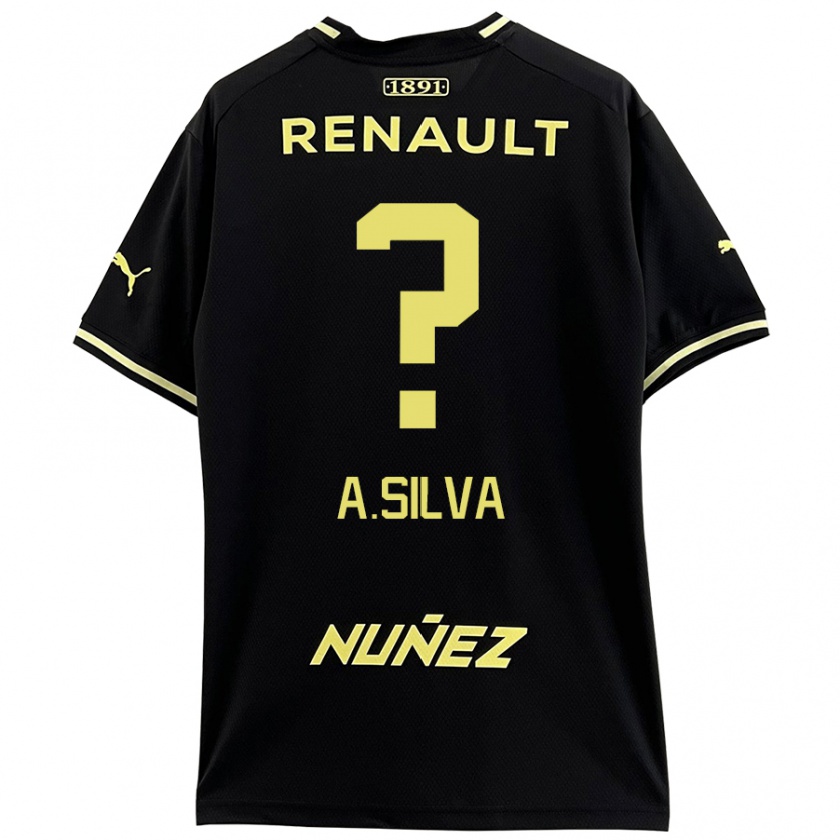 Kandiny Niño Camiseta Ademir Silva #0 Negro Amarillo 2ª Equipación 2024/25 La Camisa México