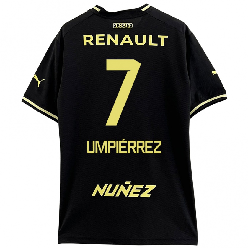 Kandiny Niño Camiseta Leandro Umpiérrez #7 Negro Amarillo 2ª Equipación 2024/25 La Camisa