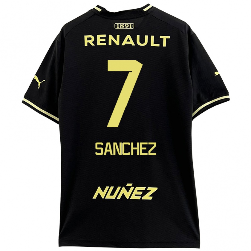 Kandiny Niño Camiseta Carlos Sánchez #7 Negro Amarillo 2ª Equipación 2024/25 La Camisa México