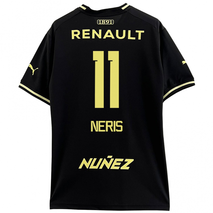 Kandiny Niño Camiseta José Neris #11 Negro Amarillo 2ª Equipación 2024/25 La Camisa México