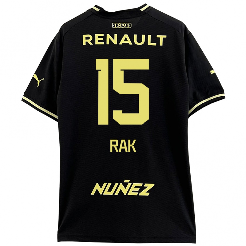 Kandiny Bambino Maglia Yonatthan Rak #15 Nero Giallo Kit Gara Away 2024/25 Maglietta