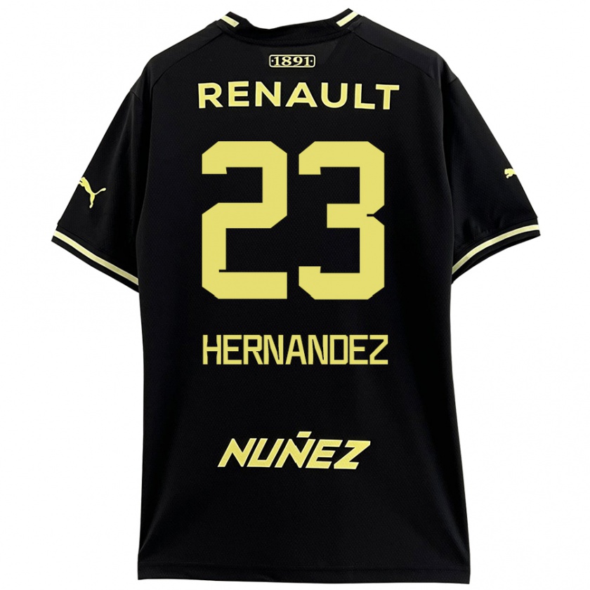 Kandiny Kinderen Abel Hernández #23 Zwart Geel Uitshirt Uittenue 2024/25 T-Shirt België