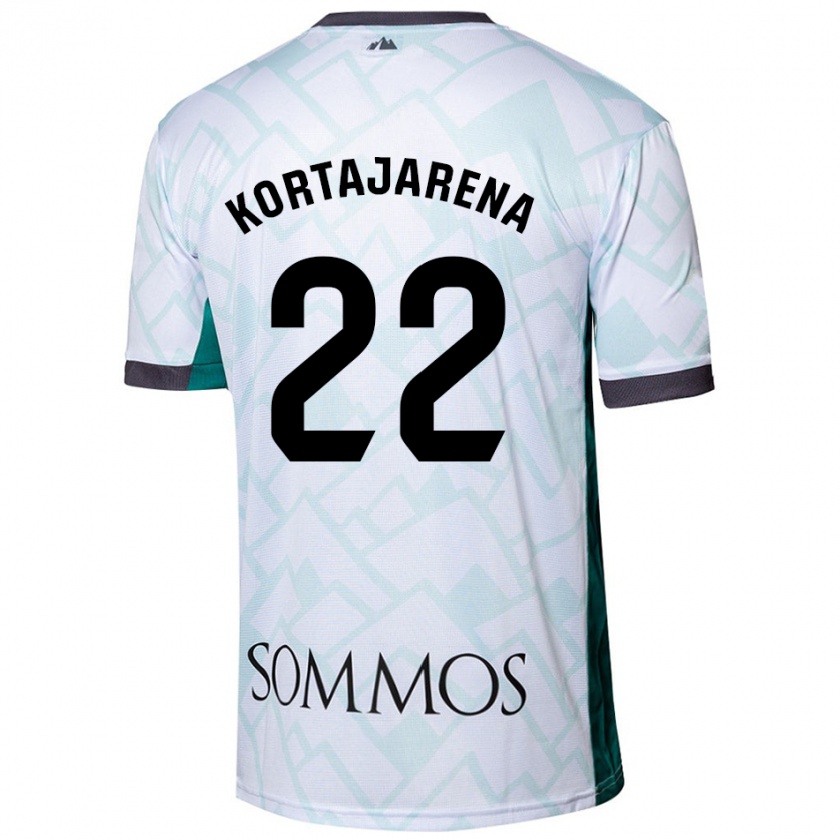 Kandiny Niño Camiseta Iker Kortajarena #22 Blanco Verde 2ª Equipación 2024/25 La Camisa