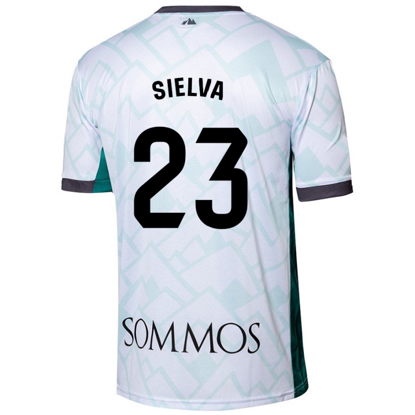 Kandiny Niño Camiseta Óscar Sielva #23 Blanco Verde 2ª Equipación 2024/25 La Camisa