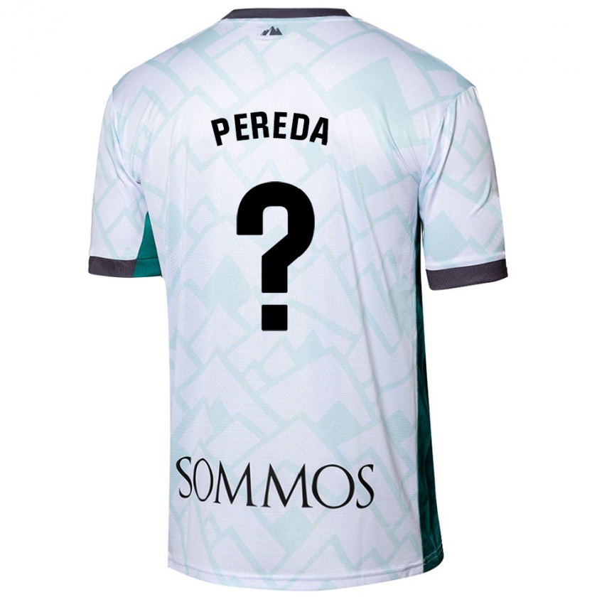 Kandiny Bambino Maglia Adrián Pereda #0 Bianco Verde Kit Gara Away 2024/25 Maglietta