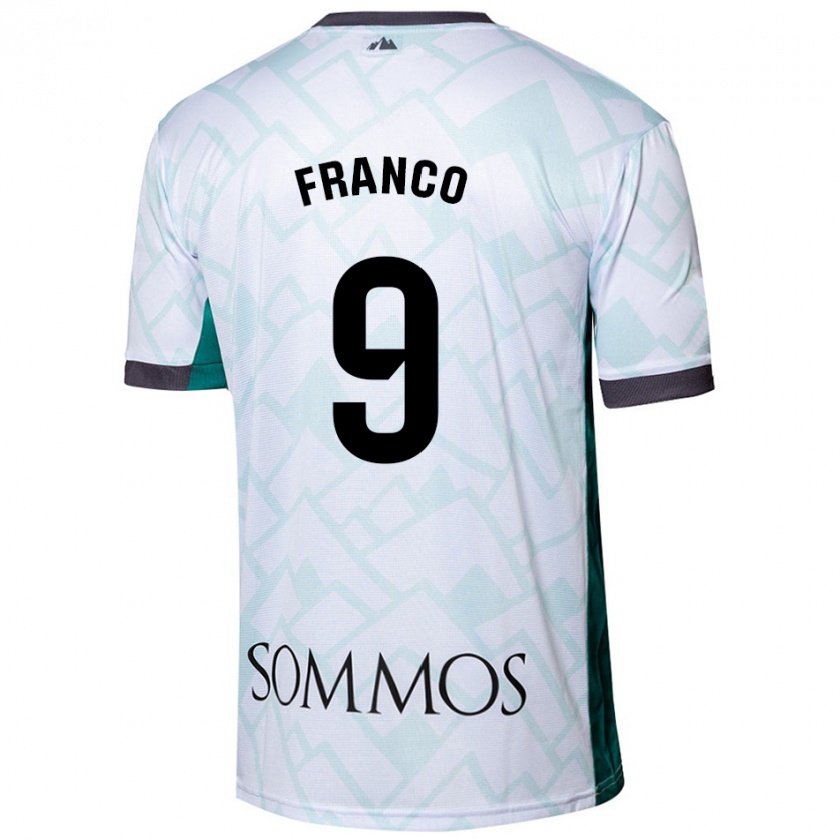 Kandiny Bambino Maglia Santi Franco #9 Bianco Verde Kit Gara Away 2024/25 Maglietta