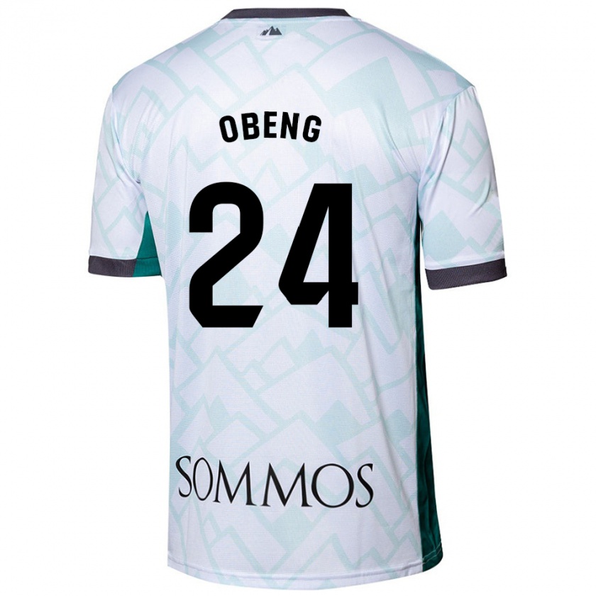 Kandiny Bambino Maglia Samuel Obeng #24 Bianco Verde Kit Gara Away 2024/25 Maglietta