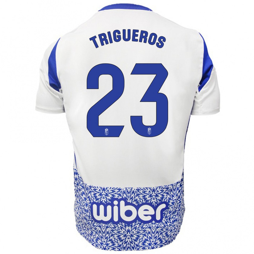 Kandiny Niño Camiseta Manu Trigueros #23 Blanco Azul 2ª Equipación 2024/25 La Camisa