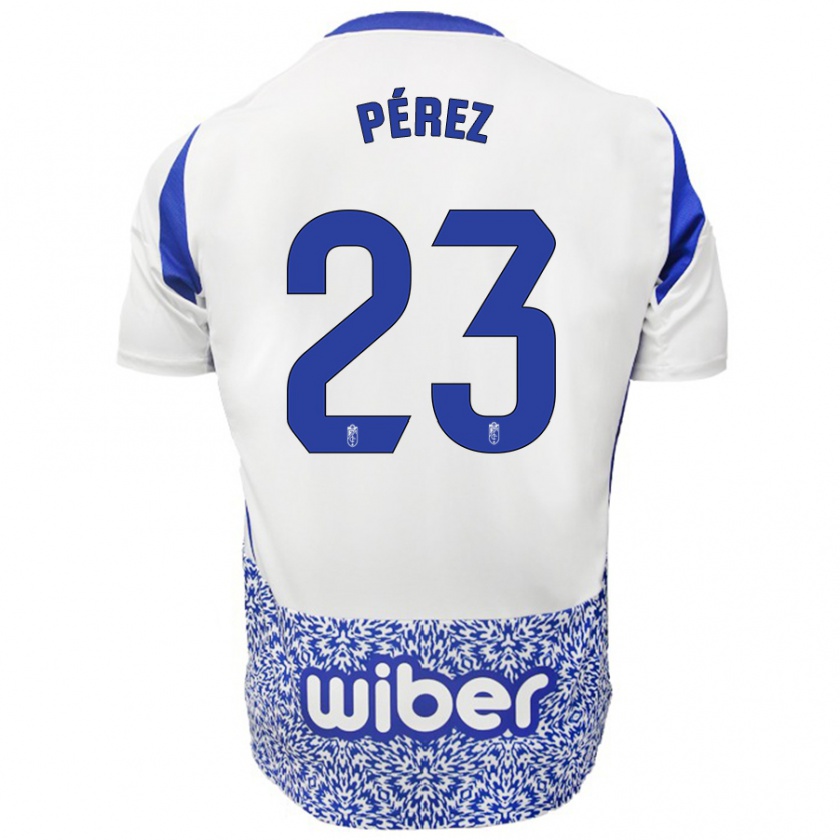 Kandiny Niño Camiseta Lucas Pérez #23 Blanco Azul 2ª Equipación 2024/25 La Camisa México