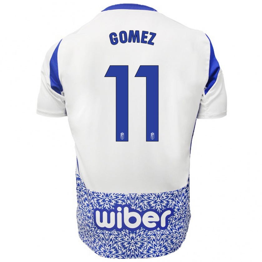 Kandiny Bambino Maglia Andrea Gómez #11 Bianco Blu Kit Gara Away 2024/25 Maglietta