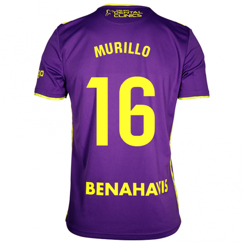 Kandiny Niño Camiseta Diego Murillo #16 Púrpura Amarillo 2ª Equipación 2024/25 La Camisa México