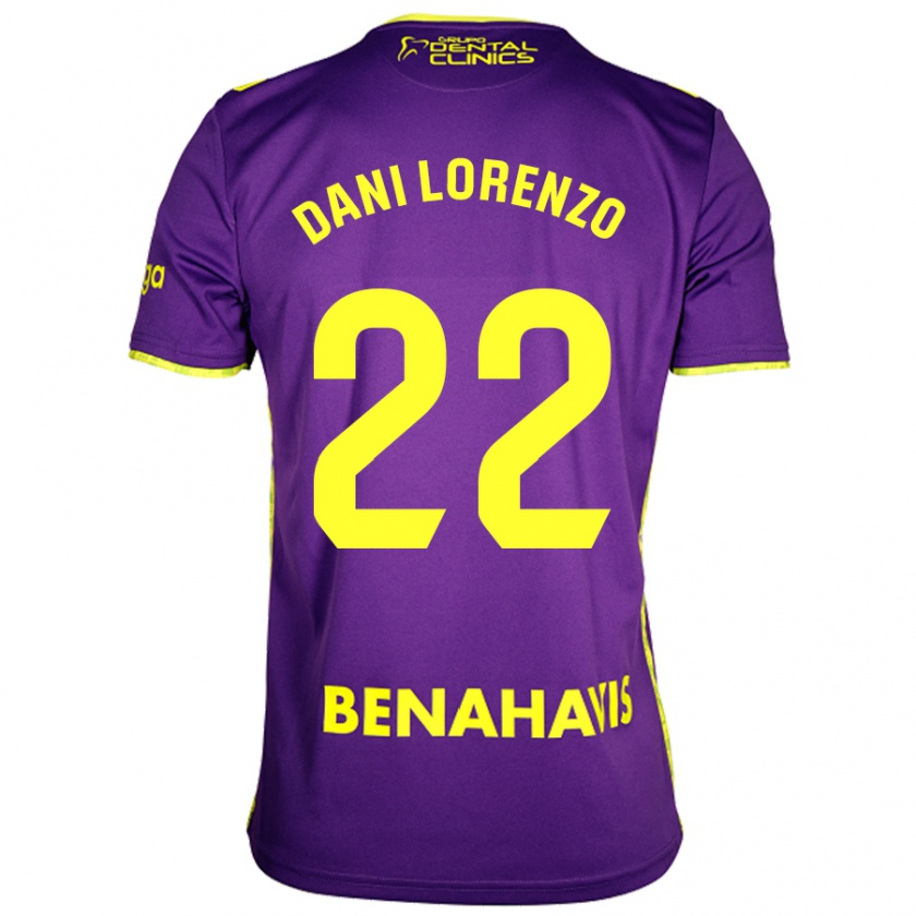 Kandiny Niño Camiseta Dani Lorenzo #22 Púrpura Amarillo 2ª Equipación 2024/25 La Camisa México