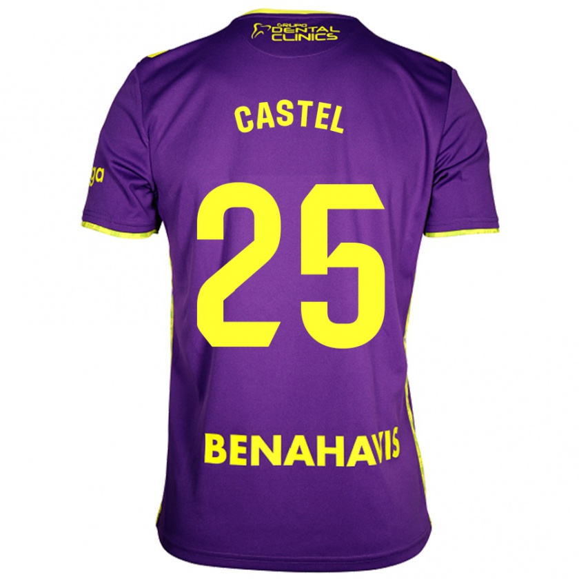 Kandiny Kinderen Sergio Castel #25 Paars Geel Uitshirt Uittenue 2024/25 T-Shirt België