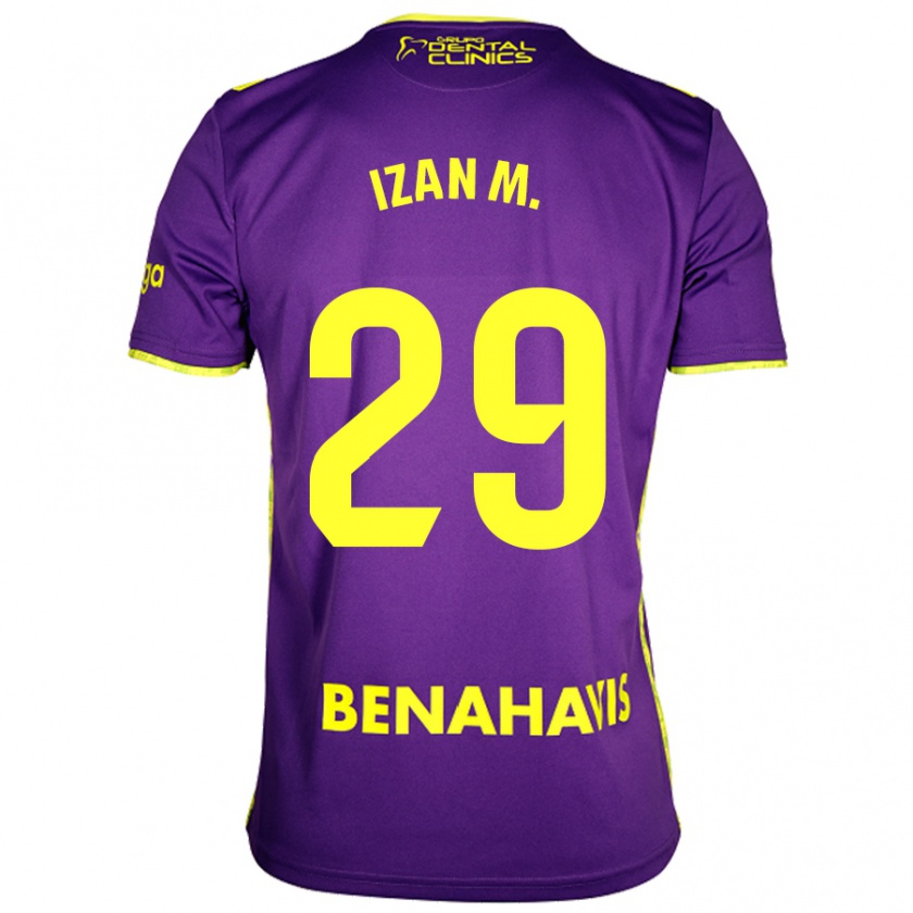 Kandiny Bambino Maglia Izan Merino #29 Viola Giallo Kit Gara Away 2024/25 Maglietta