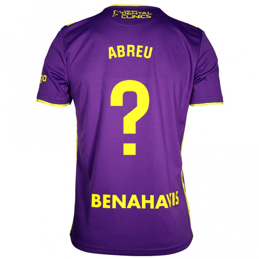 Kandiny Bambino Maglia Marco Abreu #0 Viola Giallo Kit Gara Away 2024/25 Maglietta