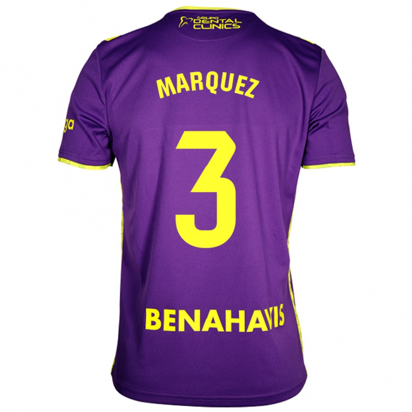 Kandiny Niño Camiseta David Márquez #3 Púrpura Amarillo 2ª Equipación 2024/25 La Camisa México