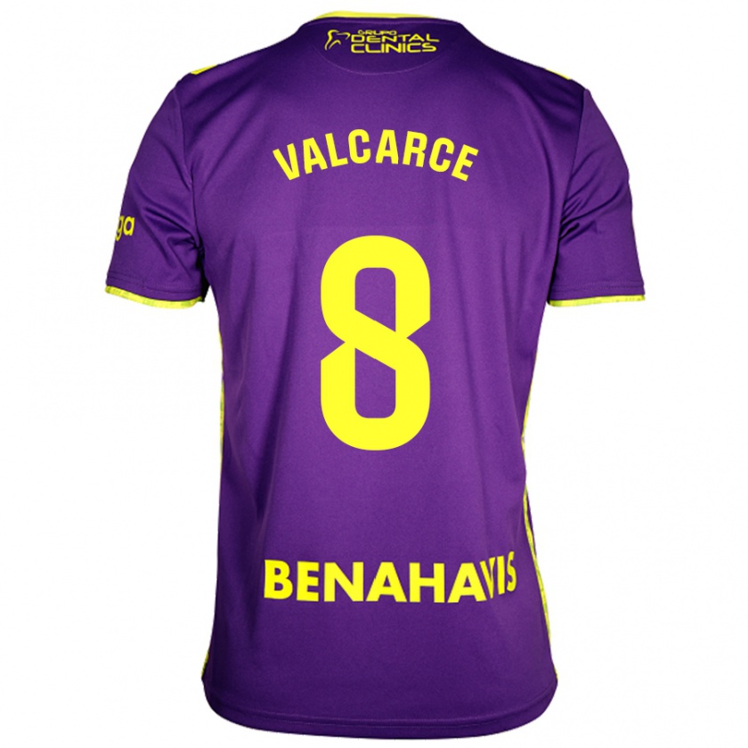 Kandiny Niño Camiseta Alejandro Valcarce #8 Púrpura Amarillo 2ª Equipación 2024/25 La Camisa México