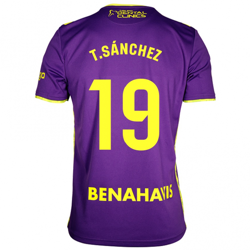 Kandiny Niño Camiseta Toni Sánchez #19 Púrpura Amarillo 2ª Equipación 2024/25 La Camisa México