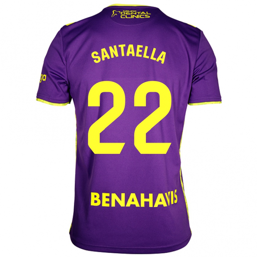 Kandiny Niño Camiseta Miguel Ángel Santaella #22 Púrpura Amarillo 2ª Equipación 2024/25 La Camisa México