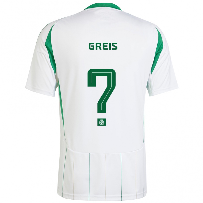 Kandiny Niño Camiseta Nitai Greis #0 Blanco Verde 2ª Equipación 2024/25 La Camisa