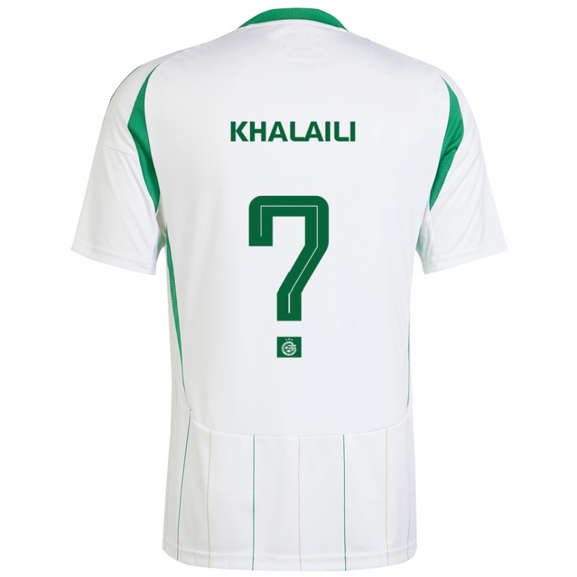 Kandiny Kinderen Iyad Khalaili #0 Witgroen Uitshirt Uittenue 2024/25 T-Shirt België