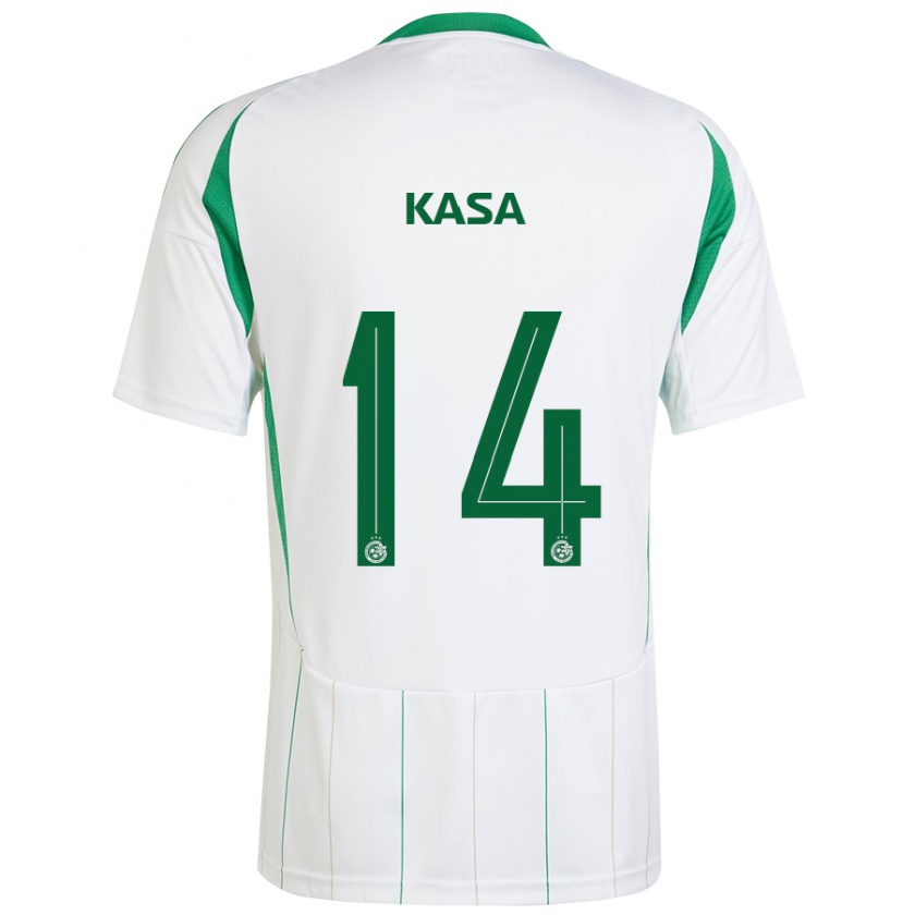 Kandiny Niño Camiseta Lior Kasa #14 Blanco Verde 2ª Equipación 2024/25 La Camisa