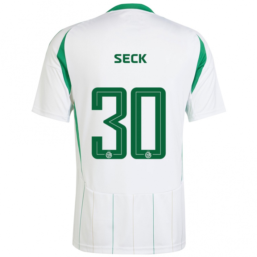 Kandiny Niño Camiseta Abdoulaye Seck #30 Blanco Verde 2ª Equipación 2024/25 La Camisa