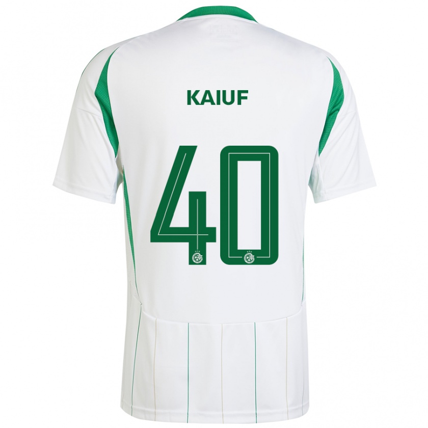 Kandiny Niño Camiseta Sharif Kaiuf #40 Blanco Verde 2ª Equipación 2024/25 La Camisa