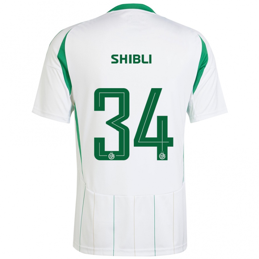 Kandiny Bambino Maglia Hamza Shibli #34 Bianco Verde Kit Gara Away 2024/25 Maglietta