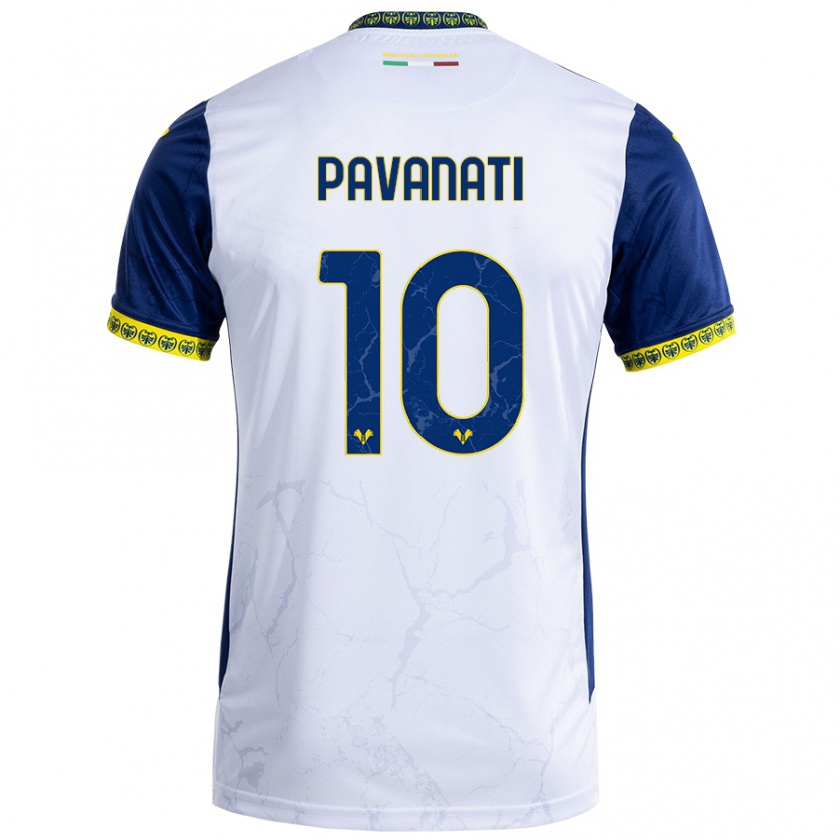 Kandiny Kinderen Alessandro Pavanati #10 Witblauw Uitshirt Uittenue 2024/25 T-Shirt