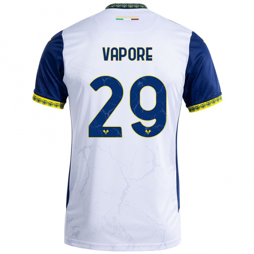 Kandiny Bambino Maglia Angelo Vapore #29 Bianco Blu Kit Gara Away 2024/25 Maglietta