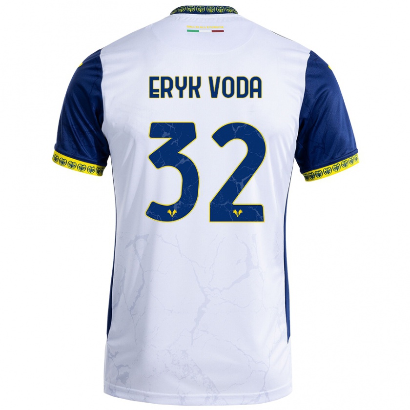 Kandiny Kinder Andrei Eryk Voda #32 Weiß Blau Auswärtstrikot Trikot 2024/25 T-Shirt Österreich