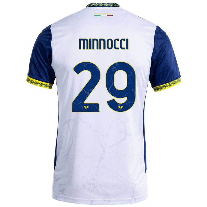 Kandiny Kinderen Valerio Minnocci #29 Witblauw Uitshirt Uittenue 2024/25 T-Shirt