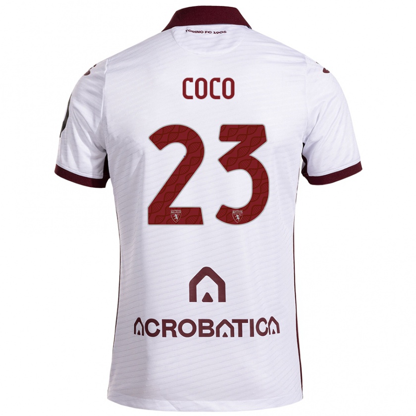 Kandiny Kinderen Saúl Coco #23 Wit Kastanjebruin Uitshirt Uittenue 2024/25 T-Shirt