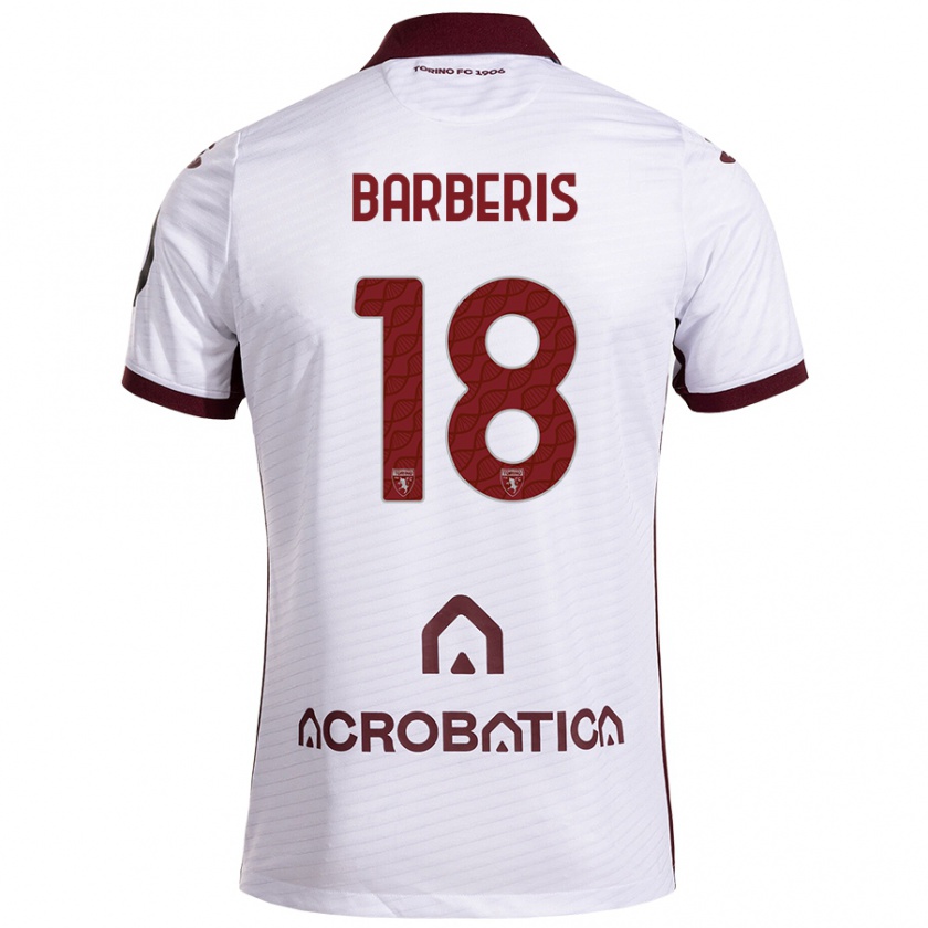 Kandiny Bambino Maglia Laura Barberis #18 Bianco Marrone Kit Gara Away 2024/25 Maglietta