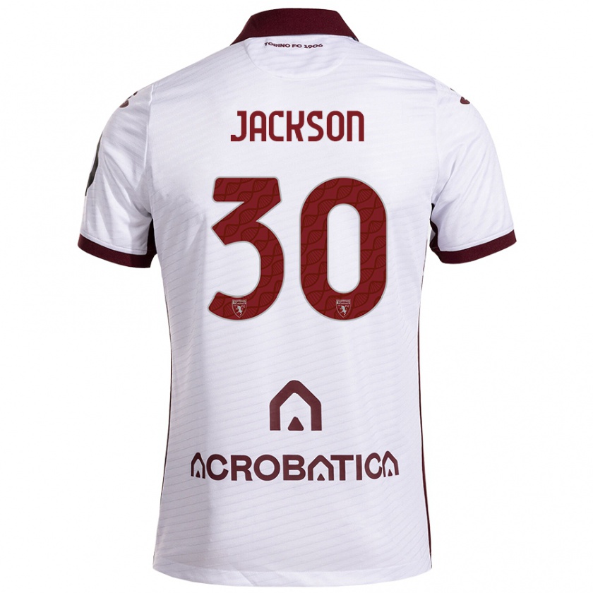 Kandiny Bambino Maglia Michael Jackson #30 Bianco Marrone Kit Gara Away 2024/25 Maglietta